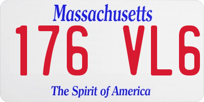 MA license plate 176VL6