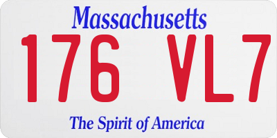 MA license plate 176VL7