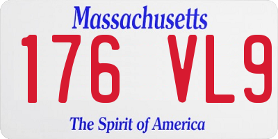 MA license plate 176VL9