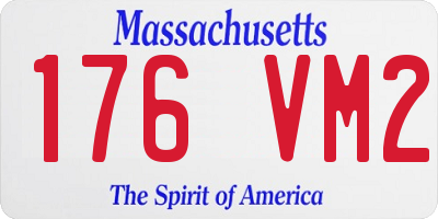 MA license plate 176VM2