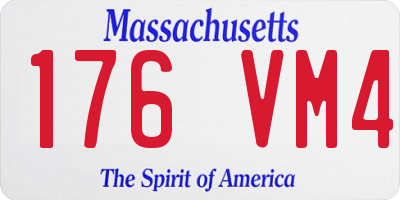 MA license plate 176VM4
