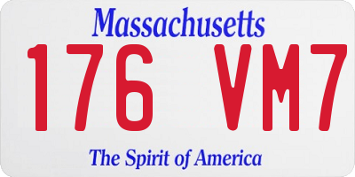 MA license plate 176VM7