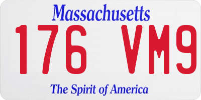 MA license plate 176VM9