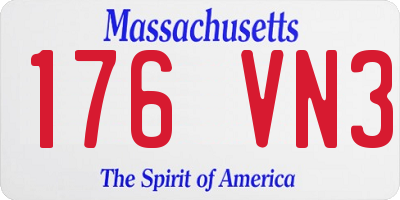 MA license plate 176VN3