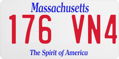 MA license plate 176VN4