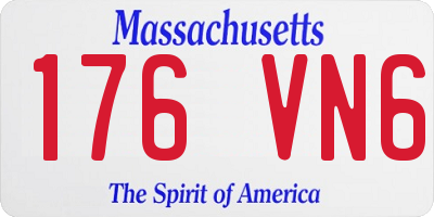 MA license plate 176VN6