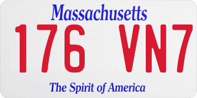 MA license plate 176VN7