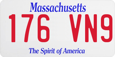 MA license plate 176VN9