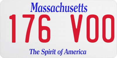 MA license plate 176VO0