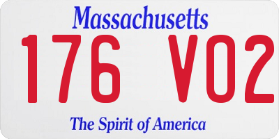 MA license plate 176VO2