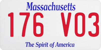 MA license plate 176VO3