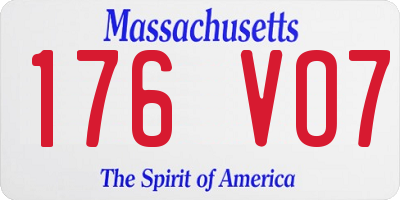 MA license plate 176VO7