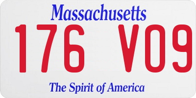 MA license plate 176VO9
