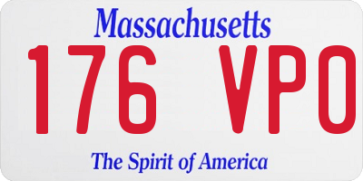 MA license plate 176VP0
