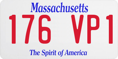 MA license plate 176VP1