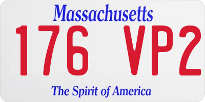 MA license plate 176VP2