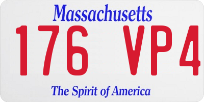 MA license plate 176VP4