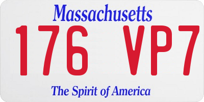 MA license plate 176VP7