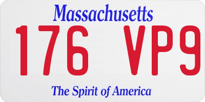 MA license plate 176VP9
