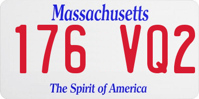 MA license plate 176VQ2