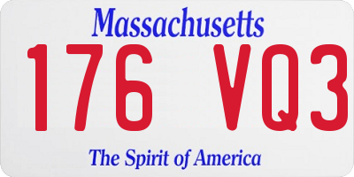 MA license plate 176VQ3
