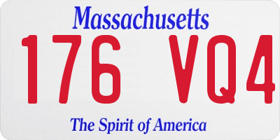 MA license plate 176VQ4