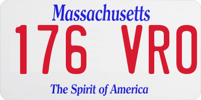MA license plate 176VR0