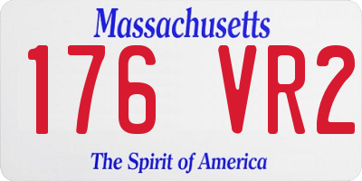 MA license plate 176VR2