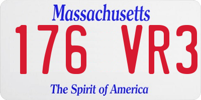 MA license plate 176VR3