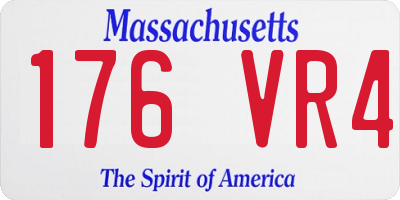 MA license plate 176VR4