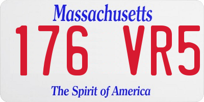 MA license plate 176VR5