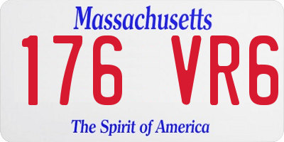 MA license plate 176VR6