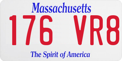 MA license plate 176VR8