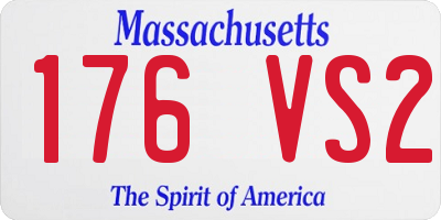 MA license plate 176VS2