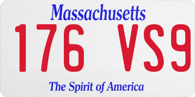MA license plate 176VS9