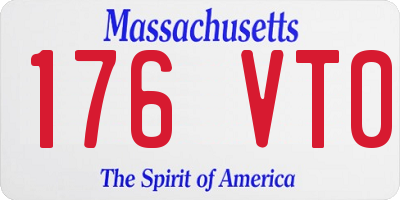 MA license plate 176VT0