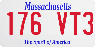 MA license plate 176VT3