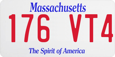 MA license plate 176VT4