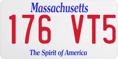 MA license plate 176VT5