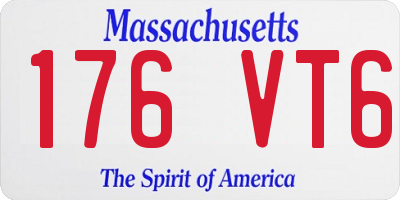 MA license plate 176VT6