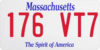 MA license plate 176VT7