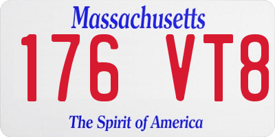 MA license plate 176VT8