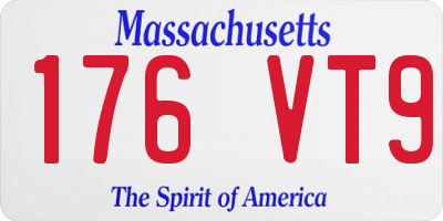 MA license plate 176VT9