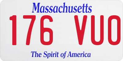 MA license plate 176VU0