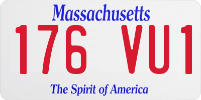 MA license plate 176VU1