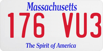 MA license plate 176VU3