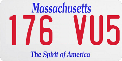 MA license plate 176VU5