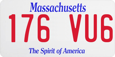 MA license plate 176VU6