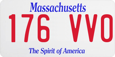 MA license plate 176VV0