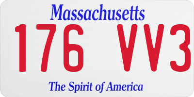 MA license plate 176VV3
